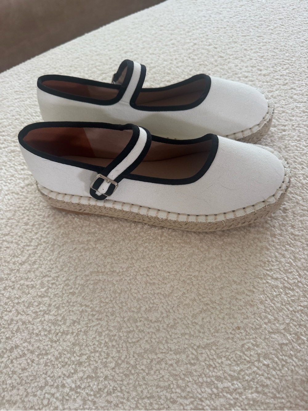 Canvas Mary Jane Espadrille with Black Trim (NWOT)